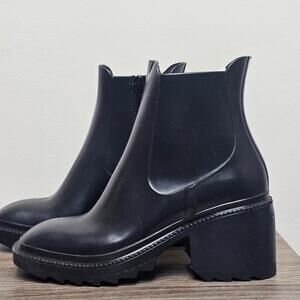 International Concepts Women's  Cushioned Eadin Rain  Boots Size 6 Black NWT